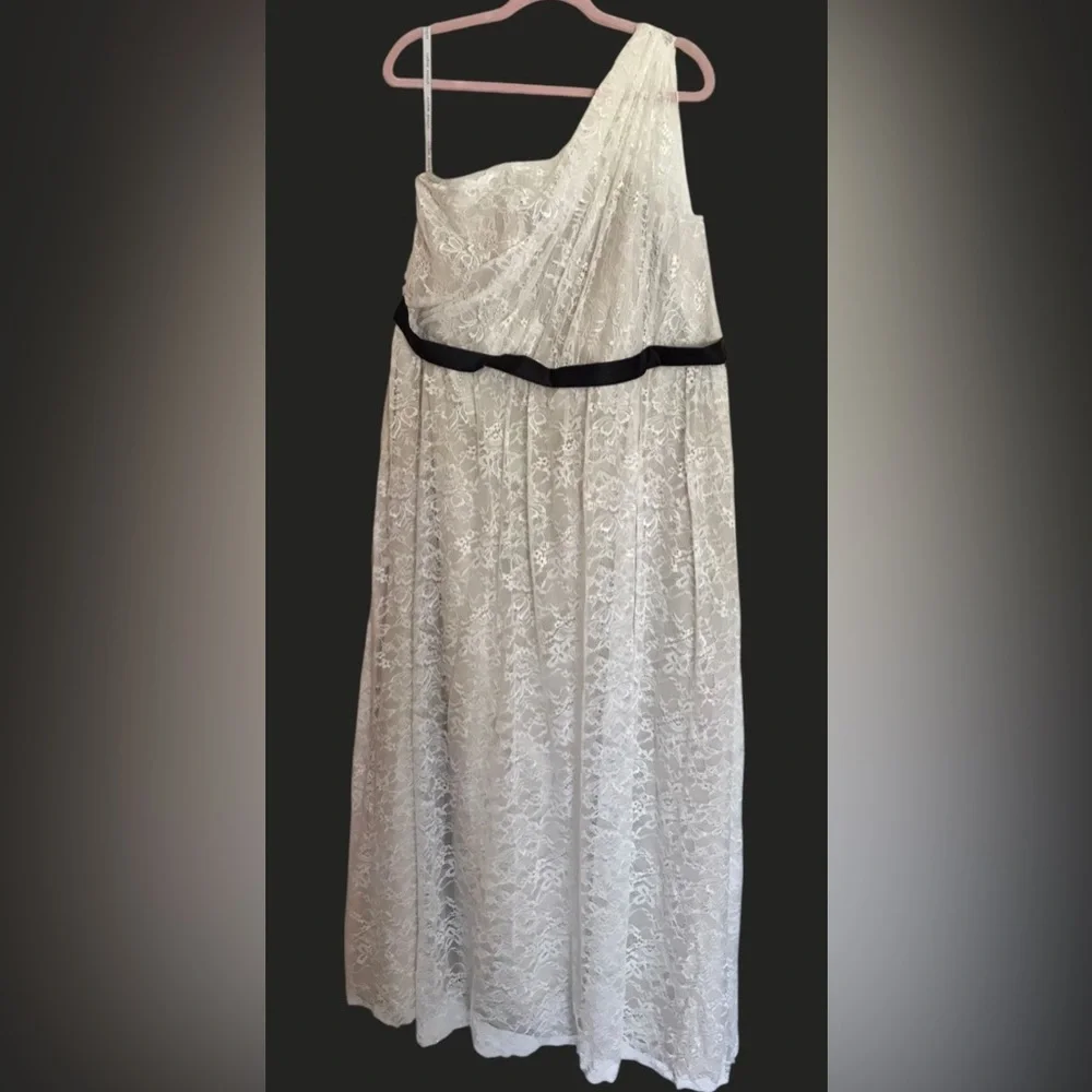 alfred angelo one shoulder dress NWOT Alfred Angelo Lace Overlay One Shoulder Ivory Wedding Dress‎ Size 22 W
